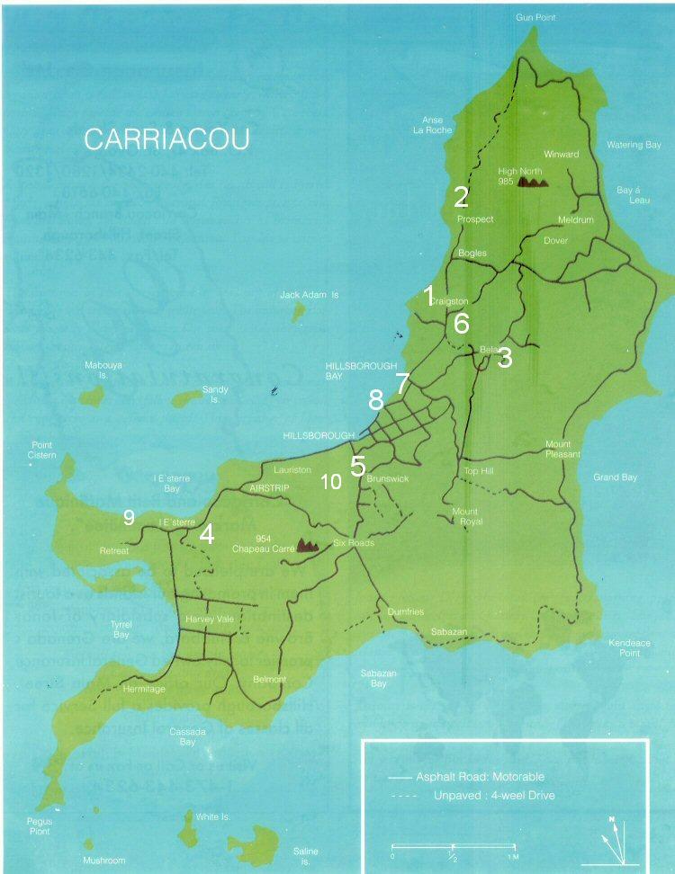 Map of Carriacou